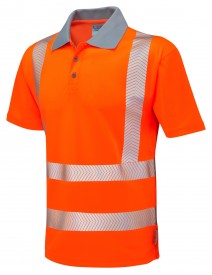 Leo Woolacombe Coolviz-PLUS Orange Polo Shirt P03-O